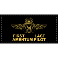 Image for AMENTUM Black Leather Stamped Name Tag