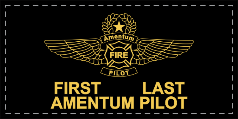 AMENTUM Black Leather Stamped Name Tag