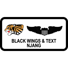 Image for 141 ARS Tiger Head Side Profile White Name Tag