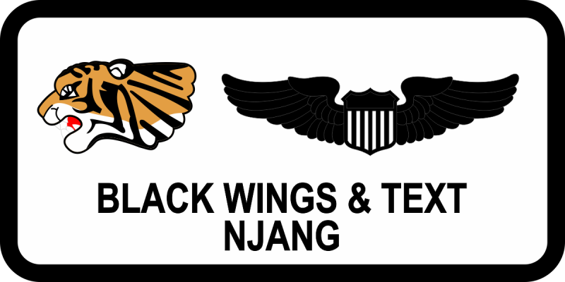 141 ARS Tiger Head Side Profile White Name Tag