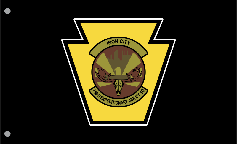 758 EAS 3' x 5' Single-Sided Flag, Pittsburgh ANG