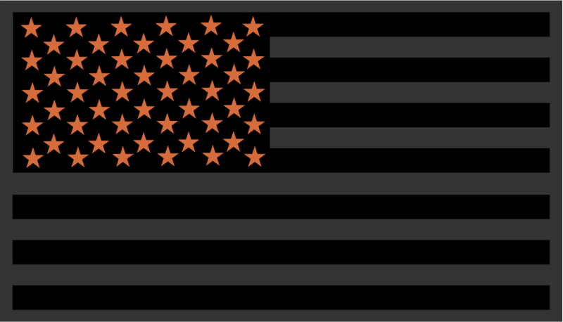 169 AS American Flag Black Out Patch