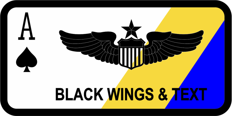 116 ARS Yellow & Blue Stripe Aces Name Tag