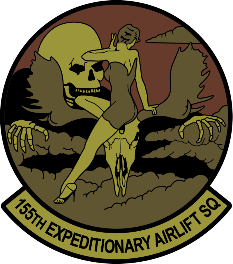 155 EAS Skull/Pinup Girl OCP Sticker