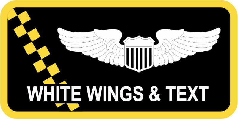 127 WG Yellow/Black Checkerboard Name Tag