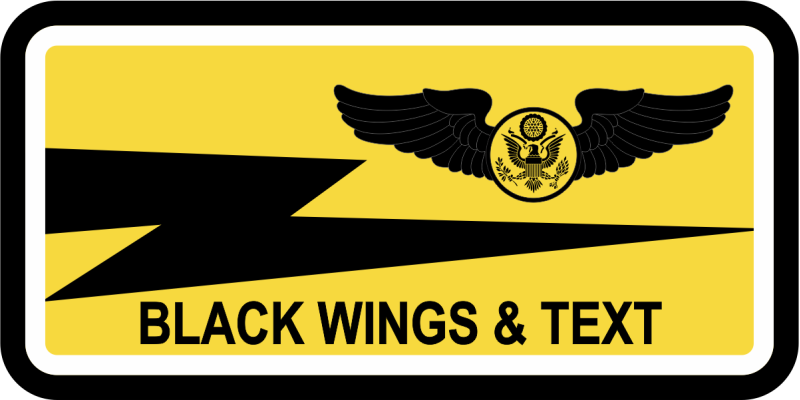 118 AS Yellow Tag with Black Bolt Name Tag