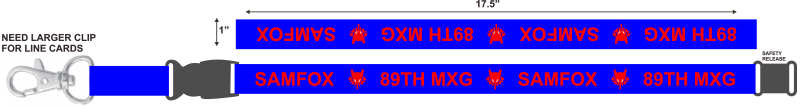 89 MXG SAMFOX Blue & Red Lanyard