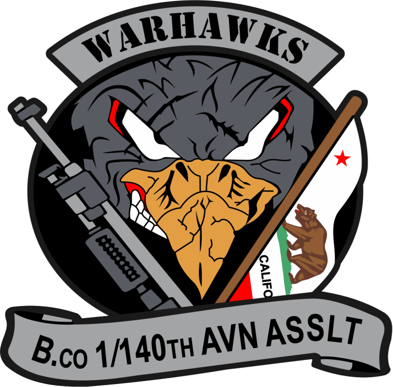 1-140th Aviation Regiment Warhawks Full Color Patch