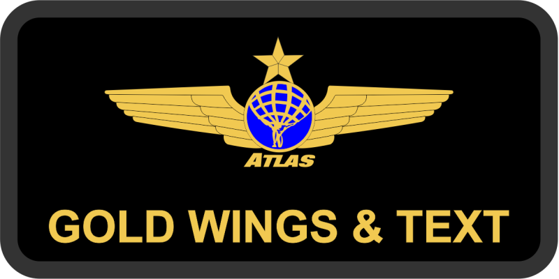 Atlas Air Black w/Black Border Name Tag