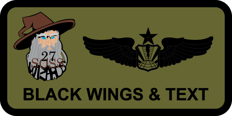 27 SOSS OLD Wizard w/Text Name Tag, Cannon AFB