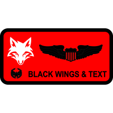 Image for 628 OMRS White Fox Red Name Tag