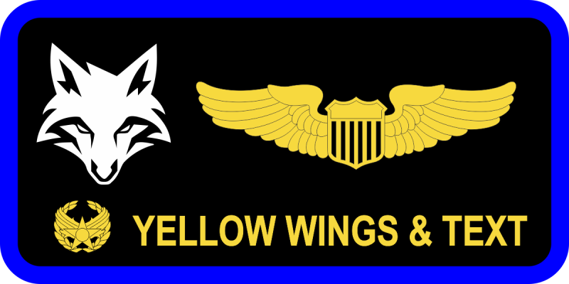 628 OMRS White Fox Black Name Tag