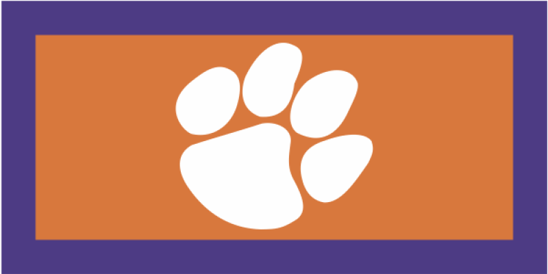 Clemson University Orange/Purple White Paw Pocket Tab 