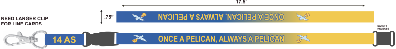 14 AS Lanyard with Blue to Yellow Fade