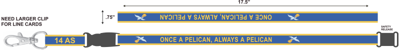 14 AS Lanyard with Yellow Border