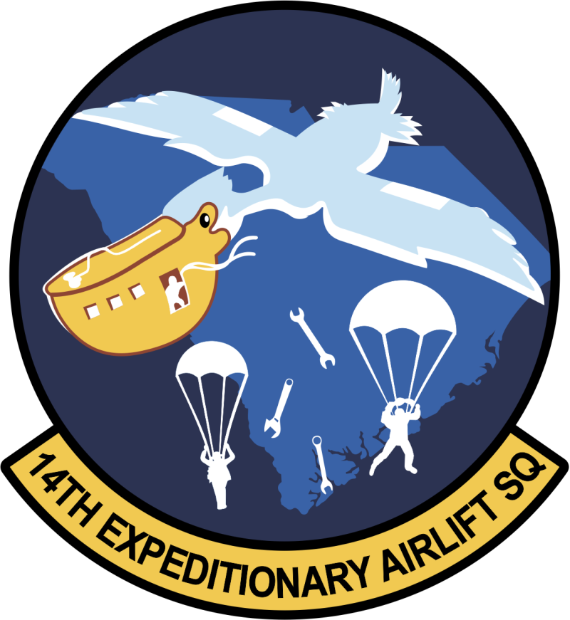 14 EAS Pelican with Parachutes & Wrenches Full Color Patch