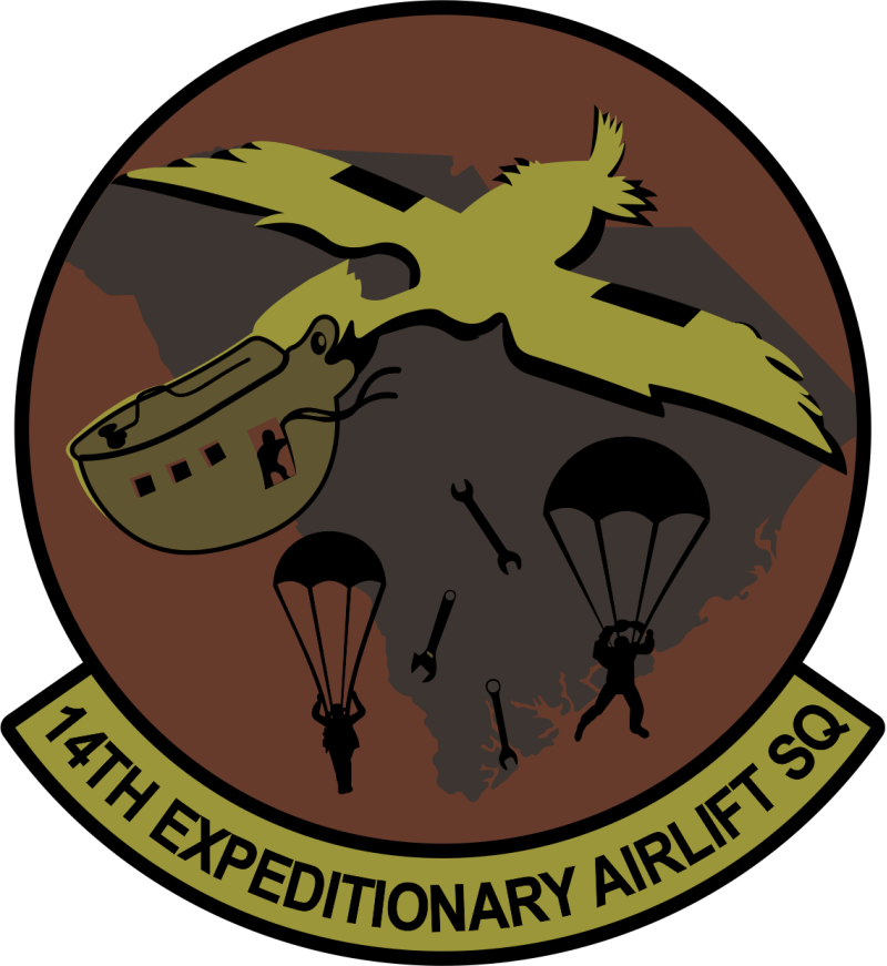 14 EAS Pelican with Parachutes & Wrenches OCP Patch