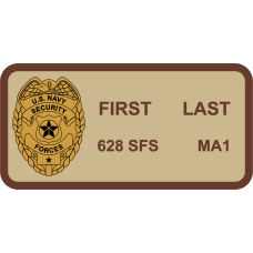 Image for 628 SFS  U.S. Navy Security Forces Logo Desert Name Tag