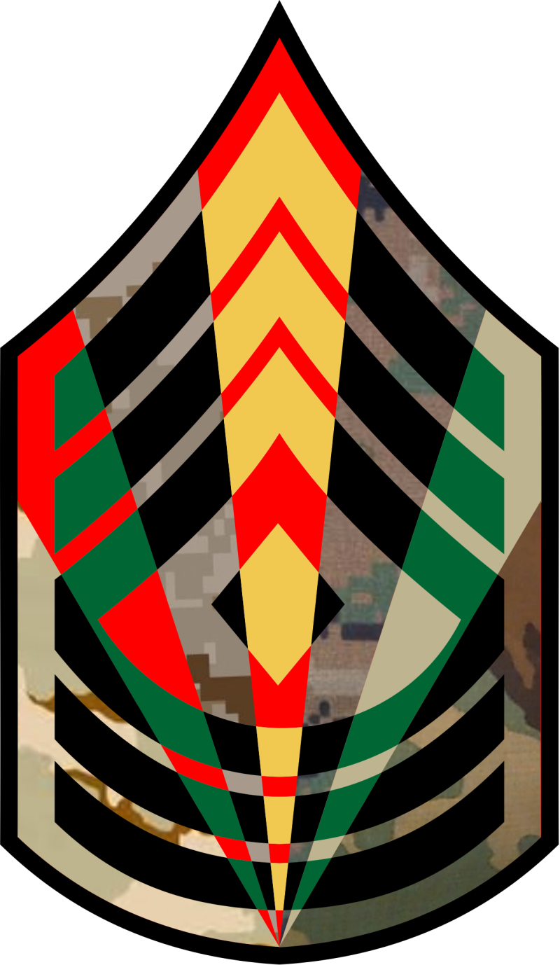 USMC Chevron SGT Major E-9 1st SGT 7 Panel 6.5 inch Patch