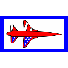 Image for T-38 Pocket Tab Blue Border, Red White & Blue T-38 White Background