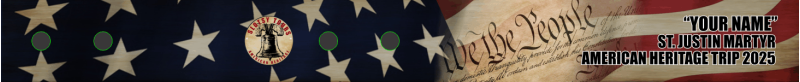 Slotsy Tours "St. Justin Martyr" American Heritage Tour 2025 Bag Tag