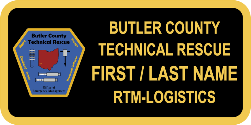 Butler County Technical Black Rescue Name Tag