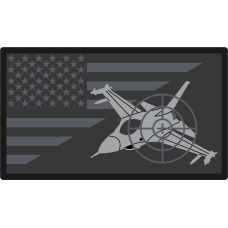 Image for Black/Gray American Flag with Aircraft Patch
