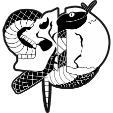 Image for Skull and Snake Black/White Patch