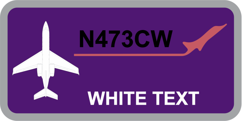 N473CW Purple Name Tag 
