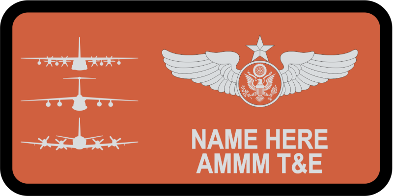 Lockheed Martin Marietta Test & Eval C-130J, C-5, & P-3 Orange Name Tag