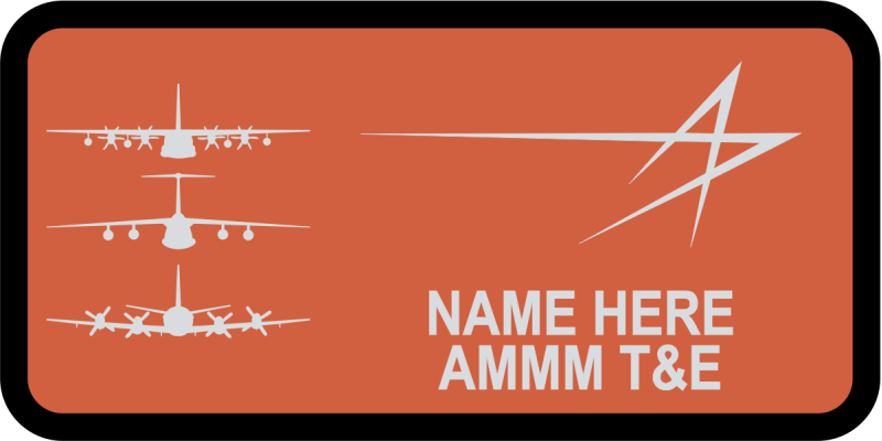 Lockheed Martin C-130J, C-5, & P-3 LM Star Logo Orange Name Tag
