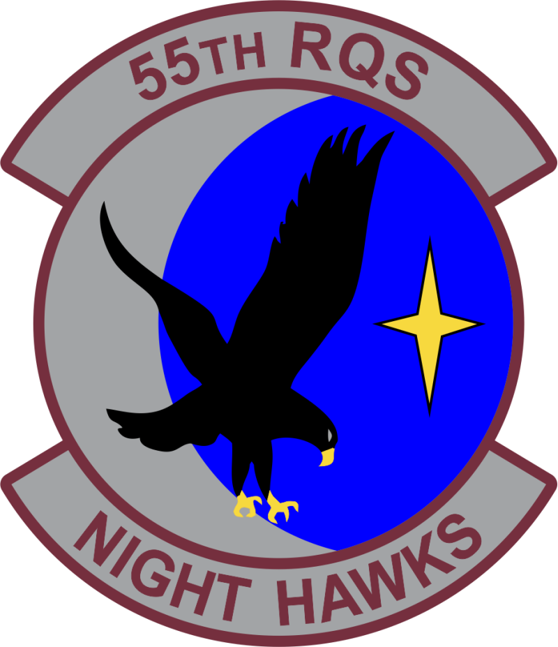 55 RQS Night Hawks Patch 2025 Maroon Text
