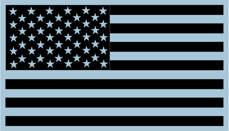 326 AS American Flag Black-Out Patch