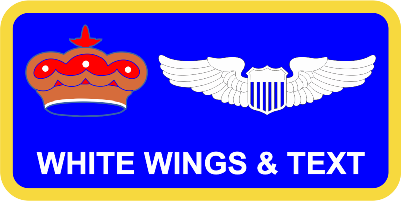 3 AS Crown Blue Name Tag