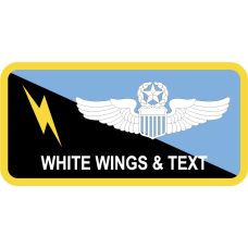 Image for 412 OG Yellow Border Blue/Black Split w/Lightning Bolt Name Tag