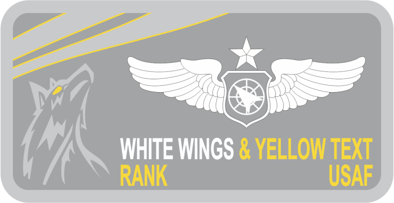 3 OSS Aurora/Wolf Two Lines of Text Name Tag 2023