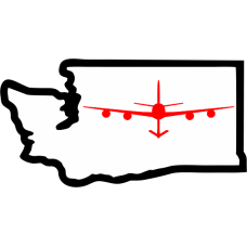 Image for 93 ARS WA State Outline Red KC-135 White B-G Black Border Pocket Tab