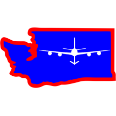 Image for 93 ARS WA State Outline White KC-135 Blue B-G Red Border Pocket Tab