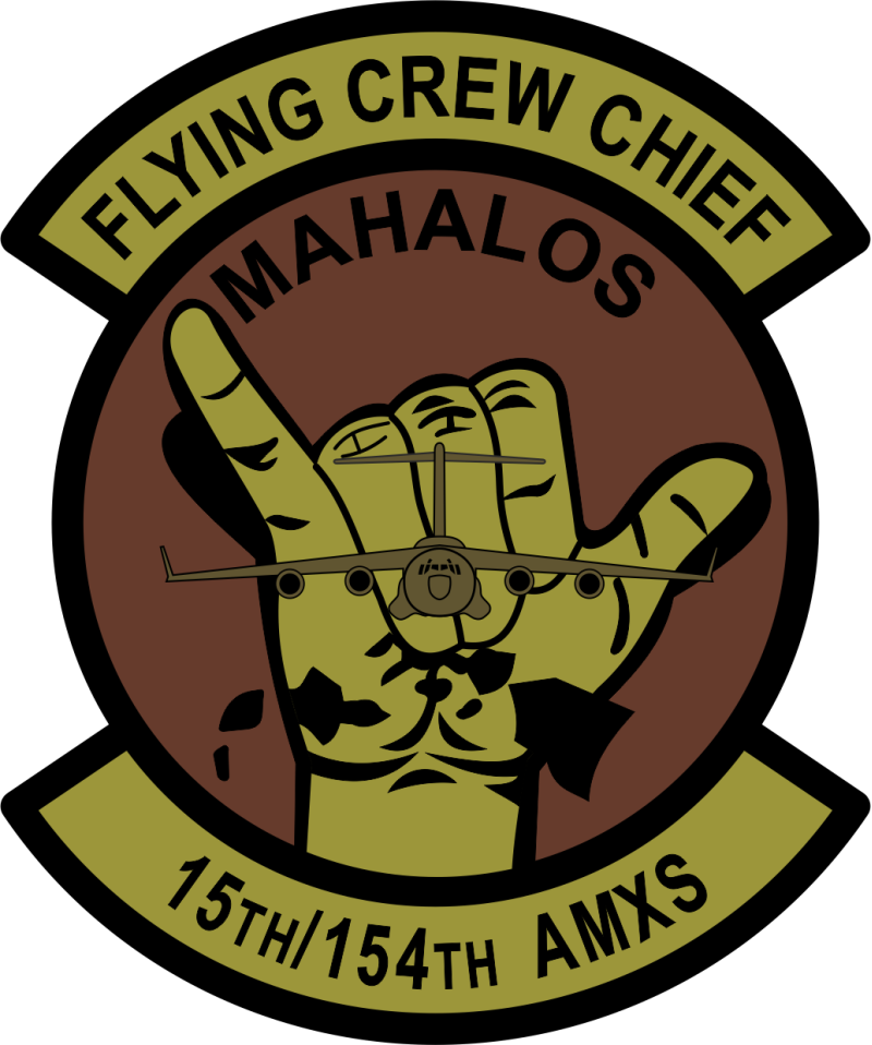 15th / 154th AMXS Mahalos OCP Embroidered Patch