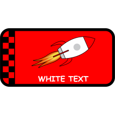 Image for 586 FLTS Red/Black Check, Rocket Name Tag