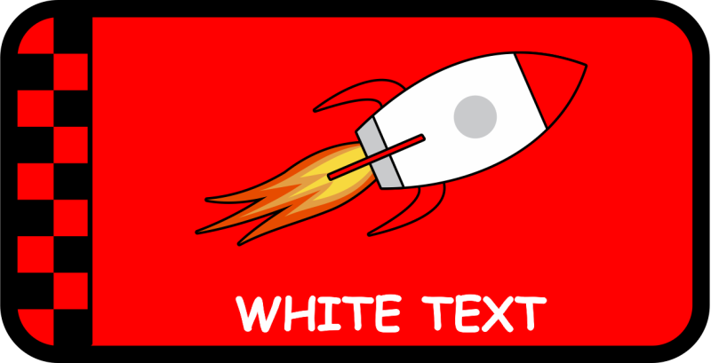 586 FLTS Red/Black Check, Rocket Name Tag