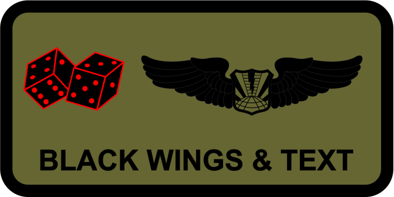 65 SOS OD Green Dice Name Tag