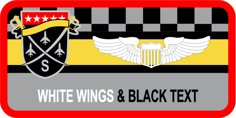 434 FTS Gray/Black Checks Name Tag