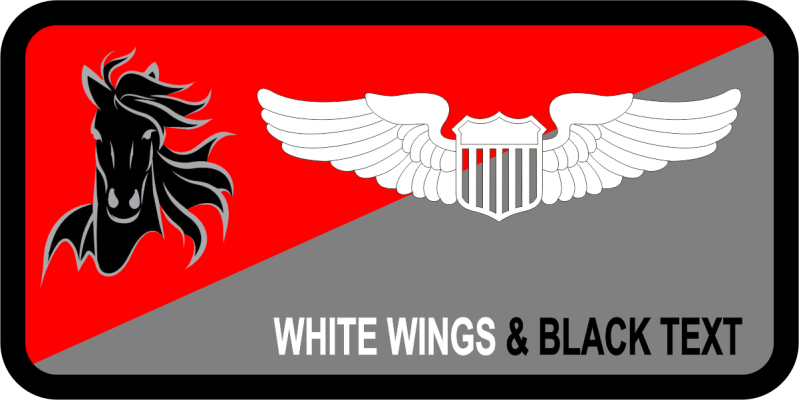 47 STUS Red/Gray Horse Head Name Tag