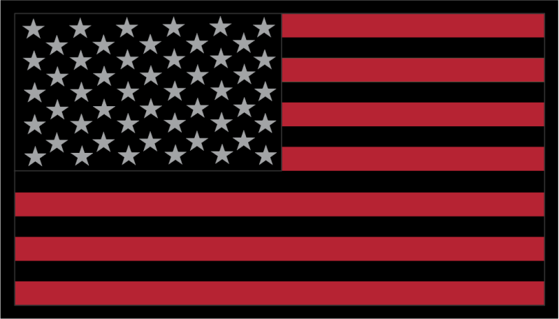 434 FTS American Flag Red/Black/Gray Patch