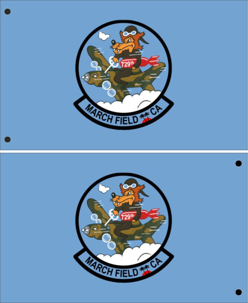 729 AS Heritage Double-Sided Flag 3' x 5', March ARB