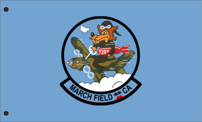 729 AS Heritage Single-Sided Flag 3' x 5', March ARB