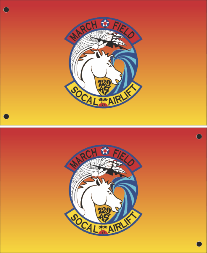 729 AS SoCal Airlift Double-Sided Flag 3' x 5', March ARB