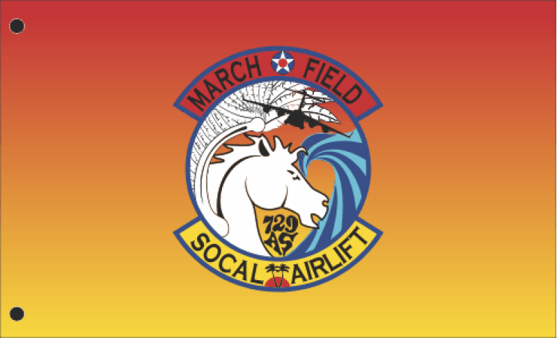 729 AS SoCal Airlift Single-Sided Flag 3' x 5', March ARB