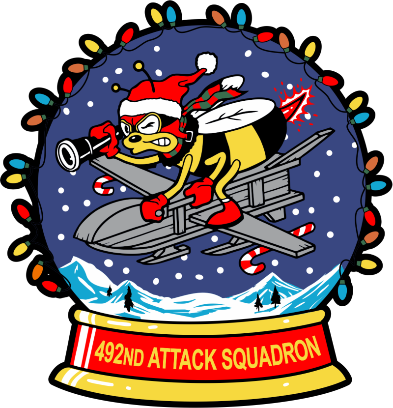 492 ATKS Christmas Riding Gray Sled Full Color Patch 2025